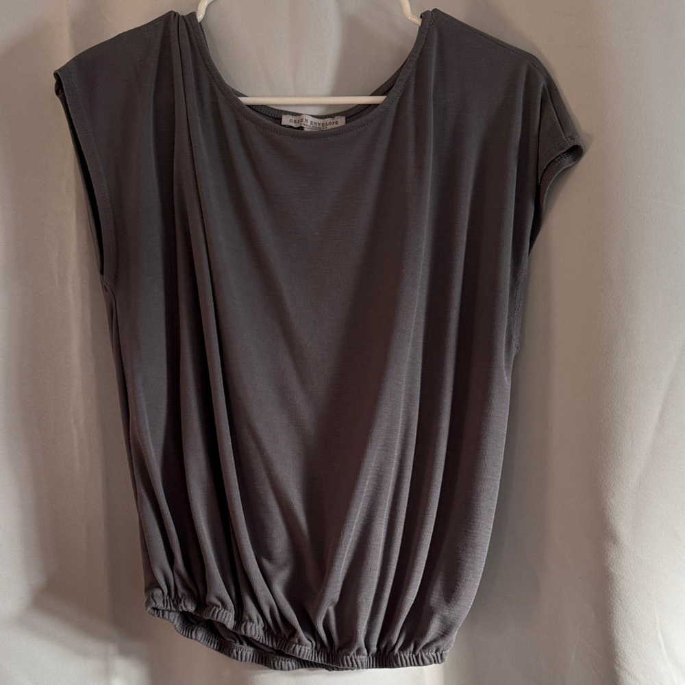Green Envelope Charcoal Blouse